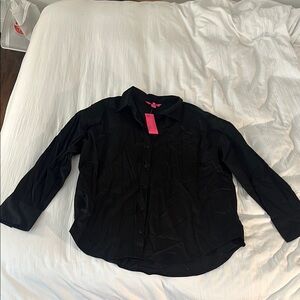Lilly Pulitzer Black Button-Up Shirt